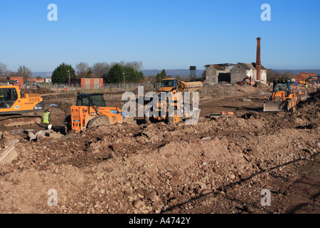 Brown field sito rigenerazione urbana di dismessi ex industriale sito in fabbrica Foto Stock