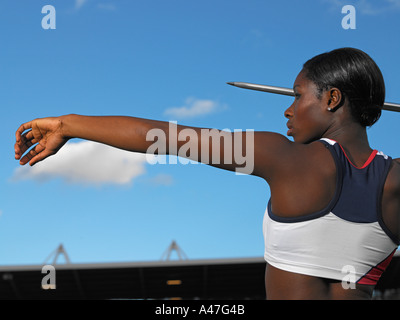 Donne Lancio del giavellotto thrower Foto Stock