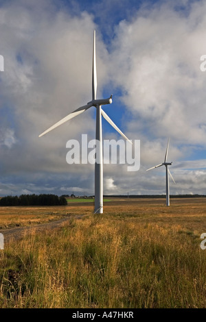 Il potere di vento turbine, Causeymire wind farm, a nord della Scozia, Regno Unito Foto Stock