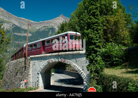 Tramvia du Mont-Blanc Saint-Gervais-les-Bains Foto Stock