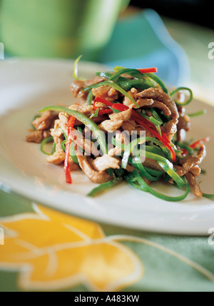 Close-up di stir-fried manzo e verdure Foto Stock