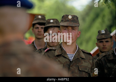 Milizia ucraino training camp.Crimea Foto Stock