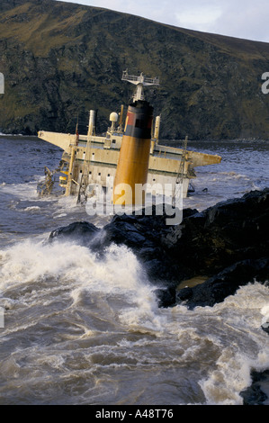 Braer petroliera disaster shetland gennaio 1993 Foto Stock