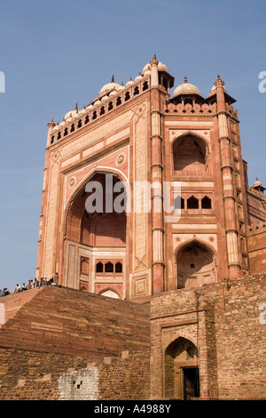 India Uttar Pradesh Fatehpur Sikri Jama Masjid entrata l'Buland Darwaza Porta Vittoria Foto Stock