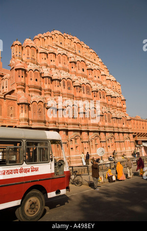 India Rajasthan Jaipur il Howa Mahal Palace dei venti Foto Stock