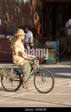 USA Florida Keys Bike in Mallory Square Key West Foto Stock