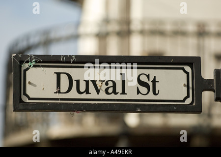 USA Florida Keys Duval Street sign Key West Foto Stock