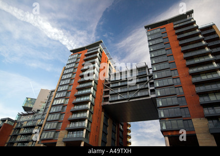 Left Bank appartamenti, Spinningfields, Manchester, Regno Unito Foto Stock