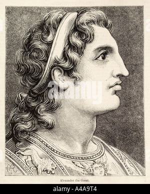 Alexander grande 356 323 macedon profilo verticale re imperatore royal maschio Foto Stock