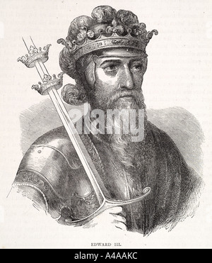 Edward III 1312 1377 spada re di corona barba inglese royal England Regno Unito Regno Unito GB Gran Bretagna Foto Stock
