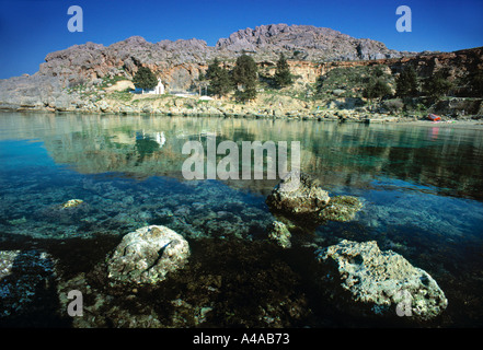 Baia di San Paolo, Lindos, Rodi, Grecia Foto Stock