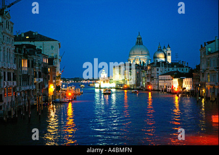 Italien Venedig Canale Grande di notte Italia Venezia Foto Stock