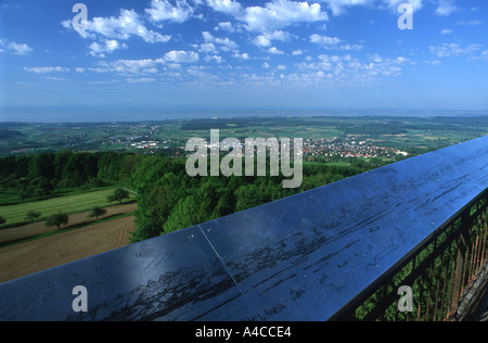 Il lago di Costanza (Bodensee) vista dalla torre Gehrenberg Foto Stock