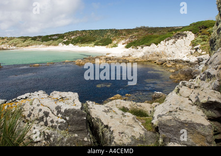 Una vista del gypsy cove vicino a Port Stanley nelle isole Falkland Foto Stock