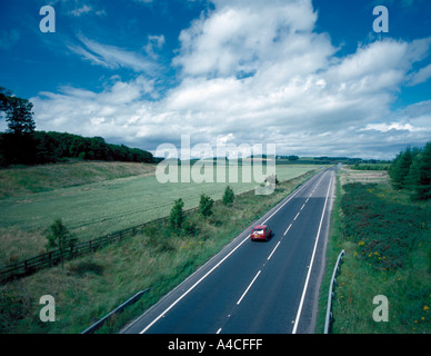 Strada aperta;A1 in Northumberland, Inghilterra, Regno Unito. Foto Stock