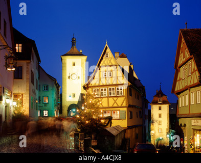 Natale, Rothenburg ob der Tauber, Baviera, Germania Foto Stock