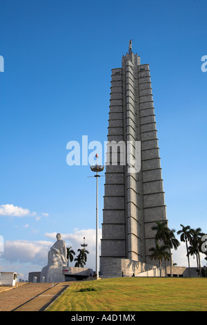 Monumento Jose Marti, Plaza de la Revolucion, Piazza della Rivoluzione, l'Avana, Cuba Foto Stock