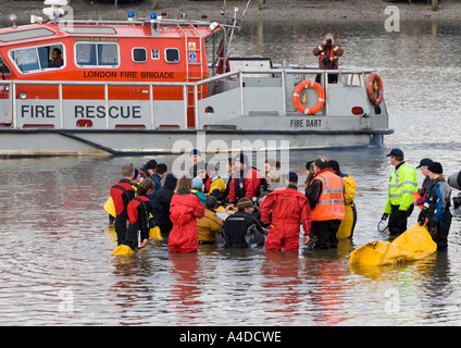 Il Tamigi la balena tentativo di salvataggio - Wandsworth - Londra Foto Stock