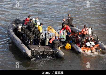 Il Tamigi la balena Rescue - Wandsworth - Londra Foto Stock