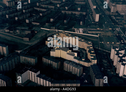 Vista aerea del muro di Berlino 1989 Foto Stock