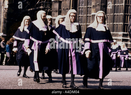 Un gruppo di giudici in piena abito, Lord Cancelliere colazione in Hotel, Londra, Regno Unito Foto Stock