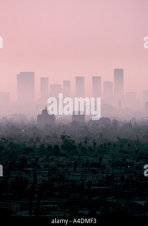 Lo smog su Los Angeles, California, Stati Uniti d'America Foto Stock