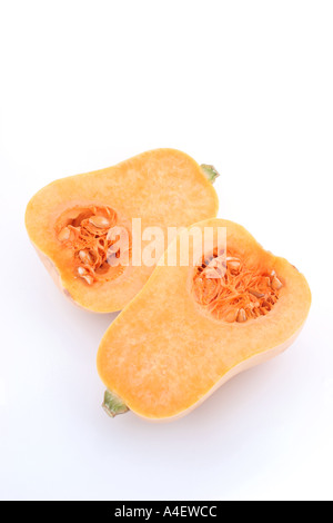 La zucca ancora vita isolata su uno sfondo bianco Foto Stock