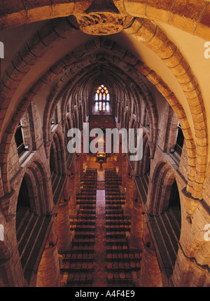 St Magnus Cathedral KIRKWALL ORKNEY West navata interno della chiesa dal tetto Foto Stock