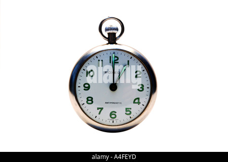 Pocketwatch impostato a 1 ore. Foto Stock