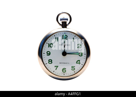 Pocketwatch impostato a 3 ore. Foto Stock