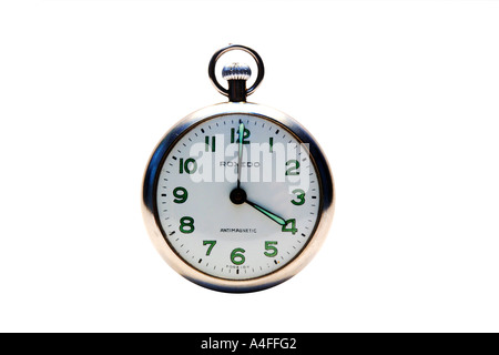 Pocketwatch impostato a 4 ore. Foto Stock