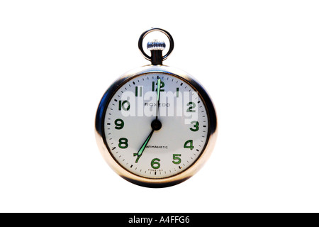 Pocketwatch impostato a 7 ore. Foto Stock