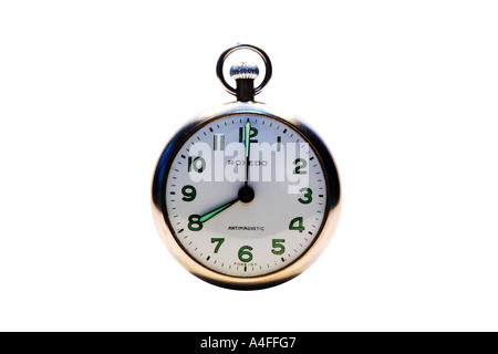 Pocketwatch impostato a 8 ore. Foto Stock