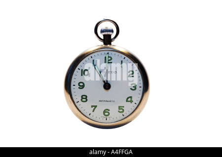 Pocketwatch impostata a 11 ore. Foto Stock