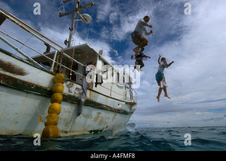 Salta fuori la nave Namu atollo delle Isole Marshall N Pacific Foto Stock