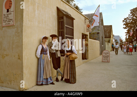 Vista di St George Street nel centro storico di Sant'Agostino Florida USA Foto Stock