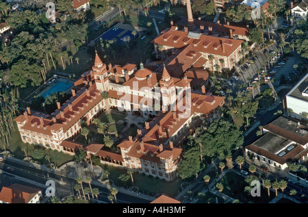 Vista aerea di Flagler College ex Hotel Ponce de Leon a St Augustine, Florida USA Foto Stock