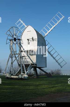 Grande chishill postmill, Cambridgeshire, Inghilterra Foto Stock