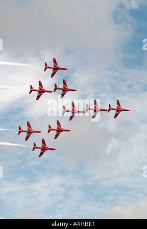 Le frecce rosse Display Team nella formazione di Concorde Foto Stock