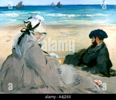 "In spiaggia', 1873. Artista: Edouard Manet Foto Stock