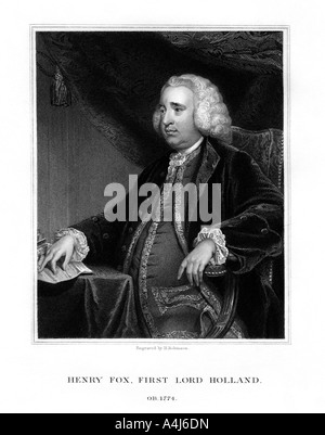 Henry Fox, primo barone Holland, statista Whig, (1832).Artista: H Robinson Foto Stock