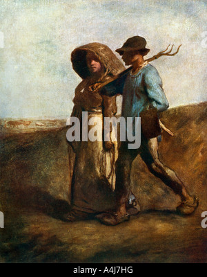 "Andando al lavoro', c1850-1851, (1912).Artista: Jean Francois Millet Foto Stock