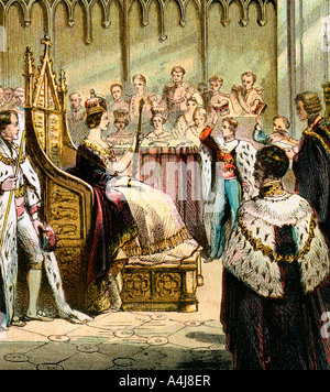 "Incoronazione di Victoria, 1837', (c1850s). Artista: sconosciuto Foto Stock