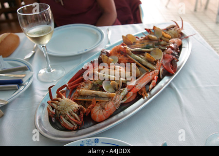 Grigliata di Crostacei piatto sul nord della Spagna Costa Verde Foto Stock