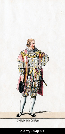 Sir Henry Guildford, Costume Design per la commedia di Shakespeare, Henry VIII, xix secolo. Artista: sconosciuto Foto Stock
