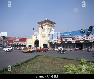 Ingresso sul mercato, Bình Tây Mercato, Cholon, District 6, Città di Ho Chi Minh (Saigon), la Repubblica socialista del Vietnam Foto Stock