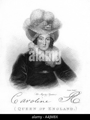 Caroline Amelia Elisabetta di Brunswick, regina di George IV, del xix secolo.Artista: Cooper Foto Stock