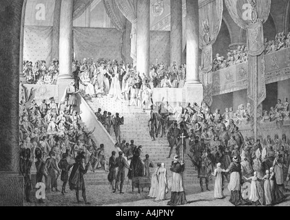 "La consacrazione di Napoleone e incoronazione di Giuseppina da Papa Pio VII, 2 dicembre 1804. Artista: sconosciuto Foto Stock