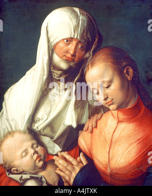 "Madonna col Bambino e Sant'Anna", c1519. Artista: Albrecht Dürer Foto Stock