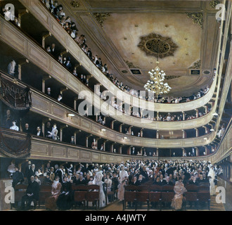 'Auditorium nel vecchio Burgtheater di Vienna", 1888. Artista: Gustav Klimt Foto Stock